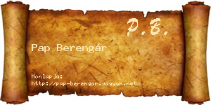 Pap Berengár névjegykártya